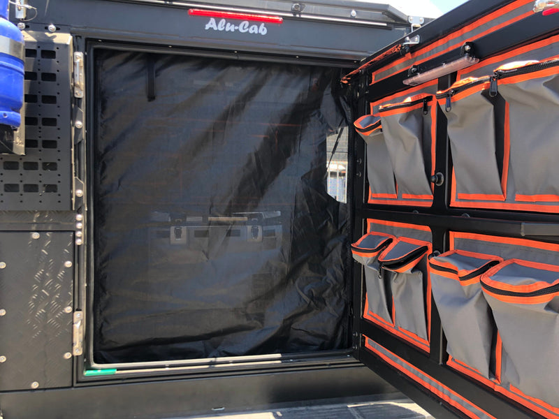 Alu-Cab Single Rear Door Screen Kit for Midsize Alu-Cab ModCAP and Canopy Camper