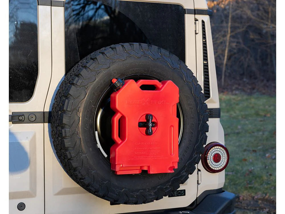 Triangular Rotopax Mount Grenadier Spare Tire Rotopax Mounting Kit – Tiny Rig Co