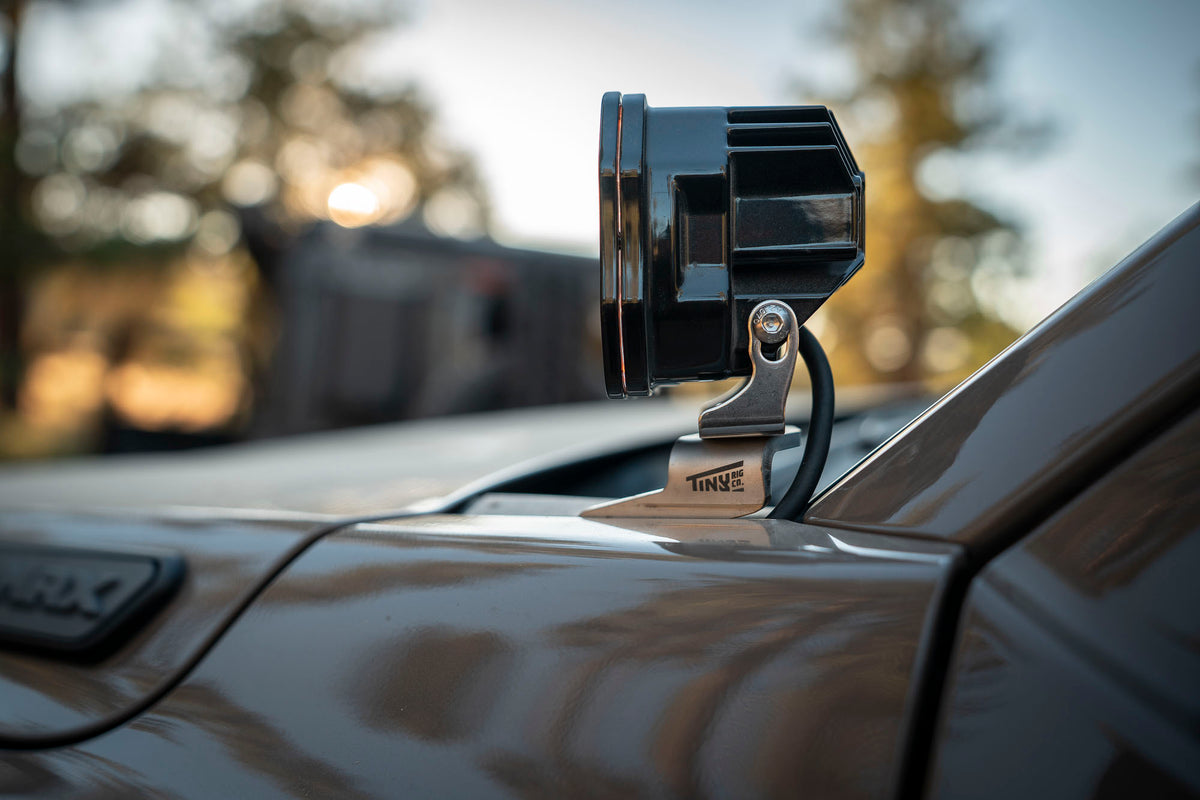 Tiny Rig Co | Stainless A-Pillar Ditch Light Bracket for 4Runner 6th Gen 2025+