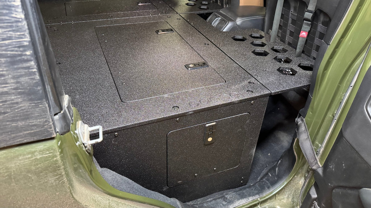 Jeep Wrangler 2018-2023 JLU 4 Door - Second Row Seat Delete Plate System - 8" or 10" Module Based