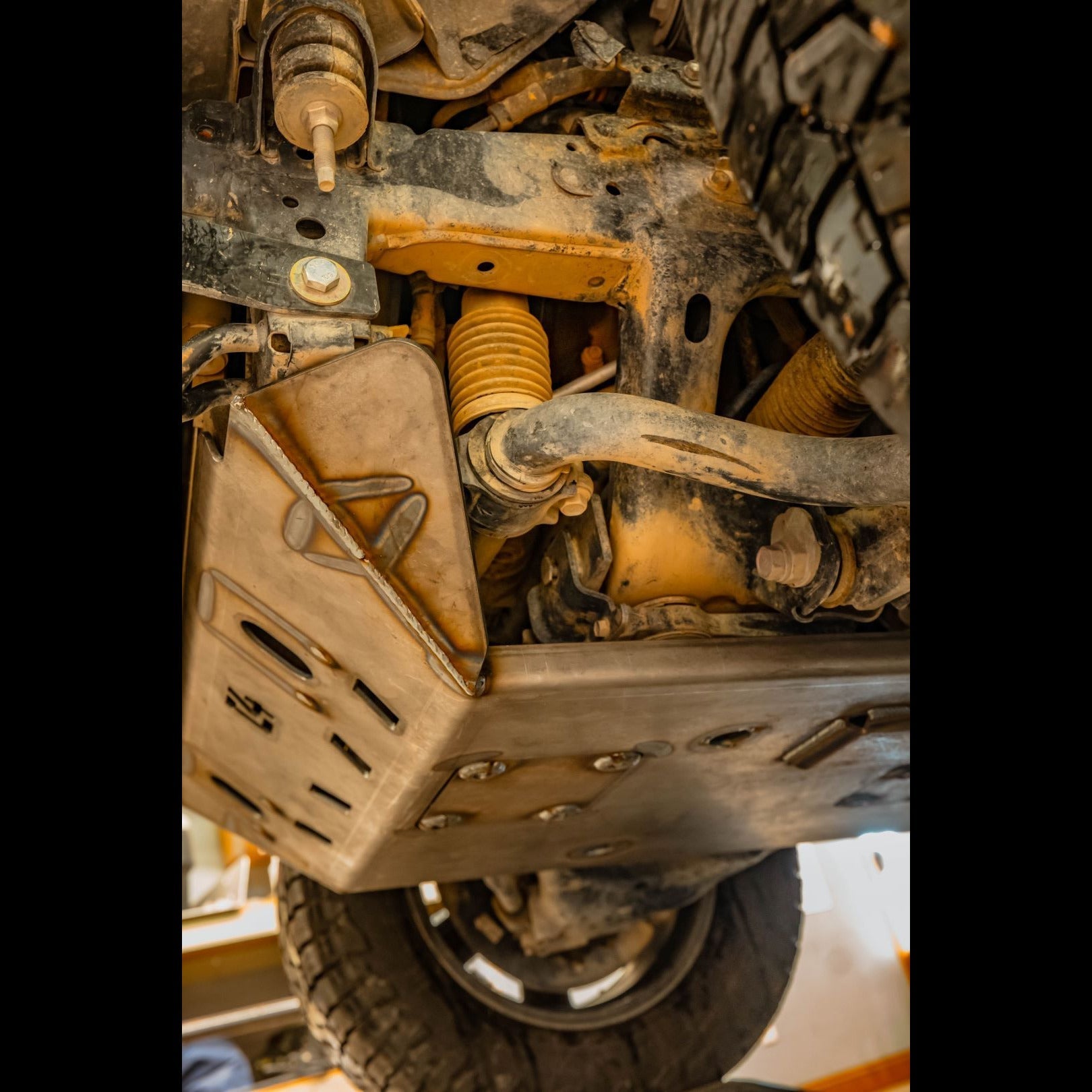 driver's side view of 5th Gen 4Runner front skid plate